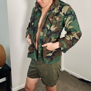 Camouflage Camo US Military-Issues Heavy Combat Cargo Coat XS